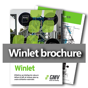 Brochure med Winlet vinduesl&oslash;fter produktprogrammet