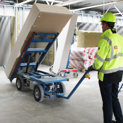 ErgoMover Manipulator angehoben mit Gipsplatten